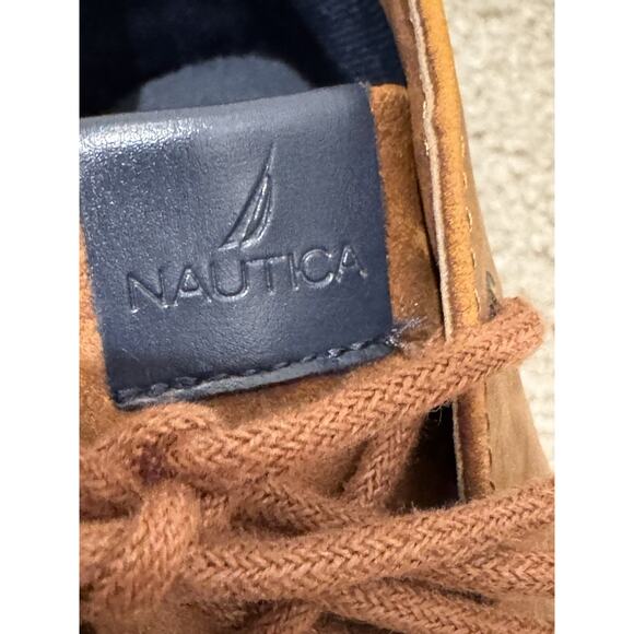 Nautica Unisex Camel Brown Mid Top Dress Shoes Size 4 - Picture 6 of 8